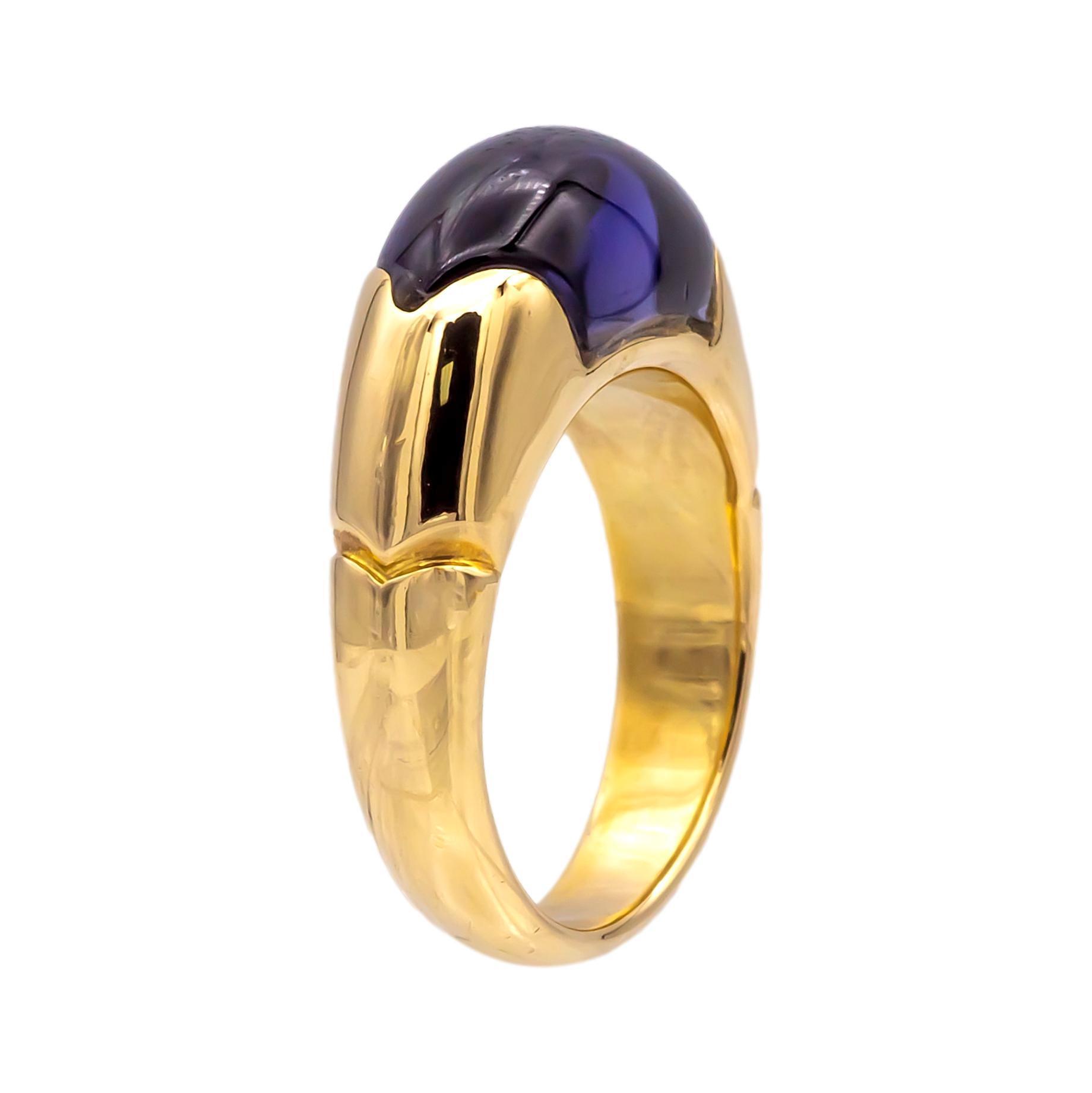 BVLGARI Amethyst 18K Yellow Gold Tronchetto Ring | eBay