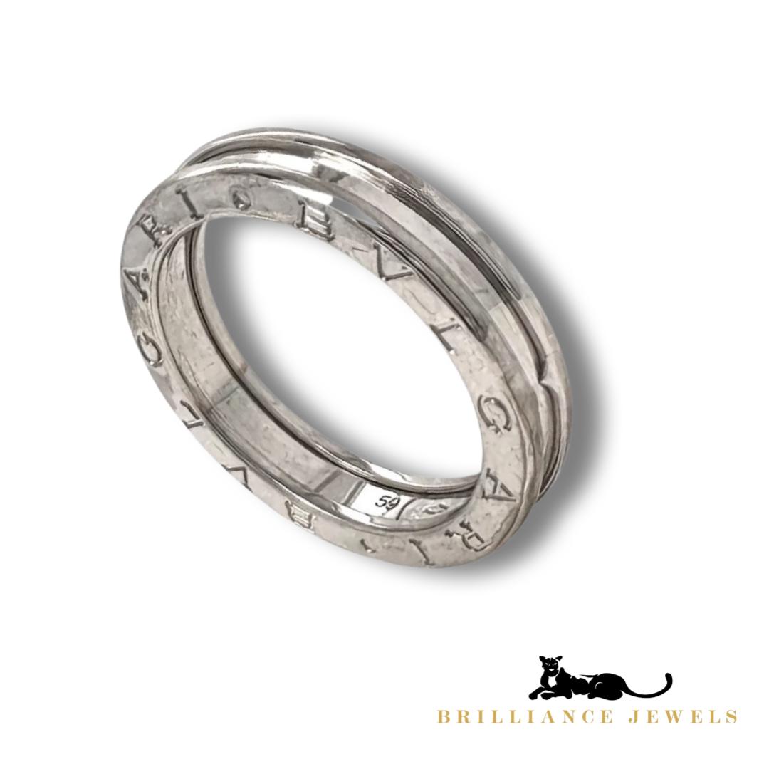 Bvlgari Bulgari B. Zero1 One -Band White Gold Ring, Size 59