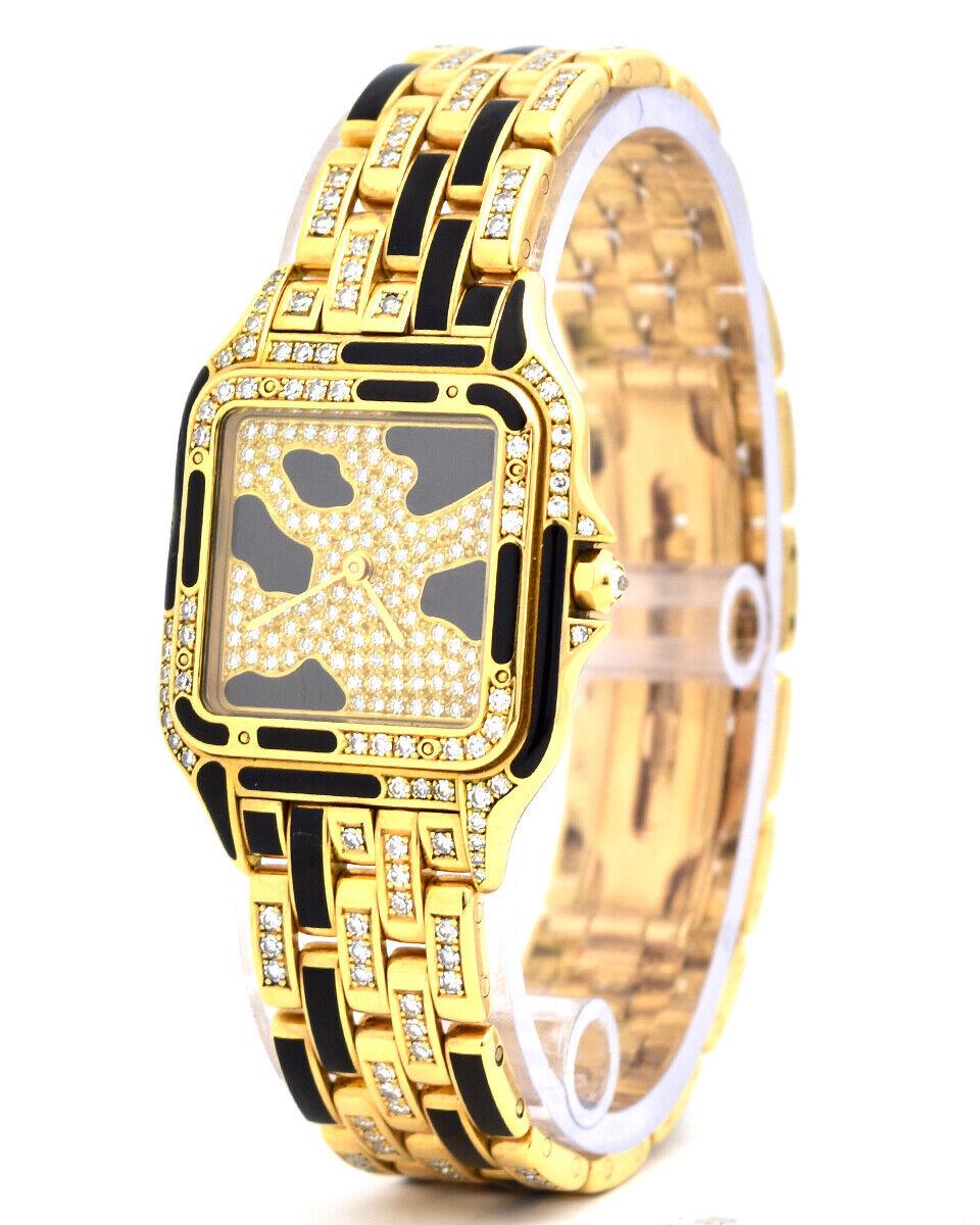 NEW Leopard Cheetah Big Cat 18K Yellow Gold Plated Ladies Quartz Watch Gold Plt Cheetah Leopard Jaguar Animal Print Ladies Watch w  main image 4