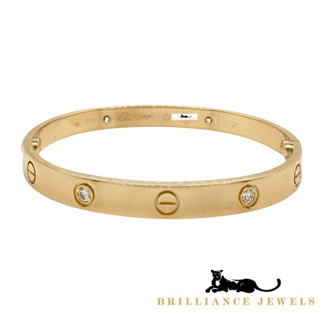 Cartier Love Bracelet 4 Diamond Size 18 Bracelet 18 (C-640) | eBay