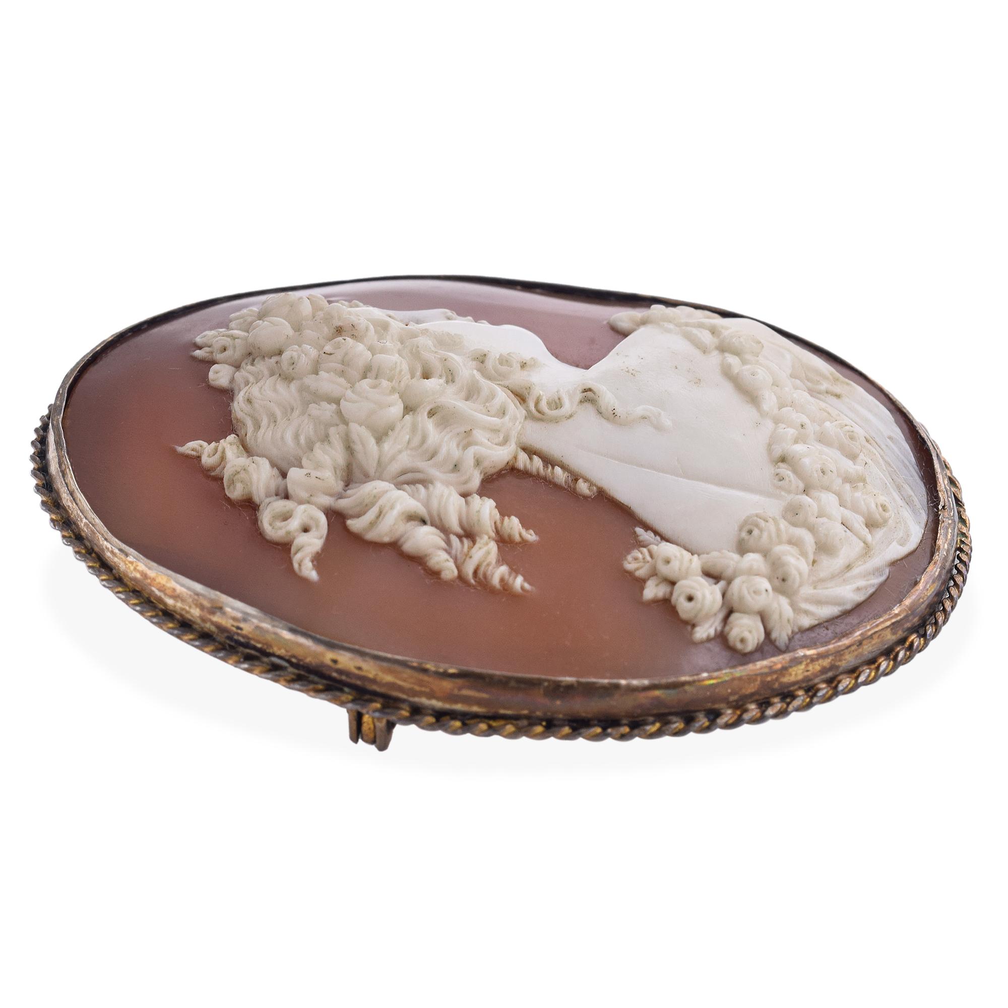 Antique Silver Goddess Flora Cameo Brooch | eBay