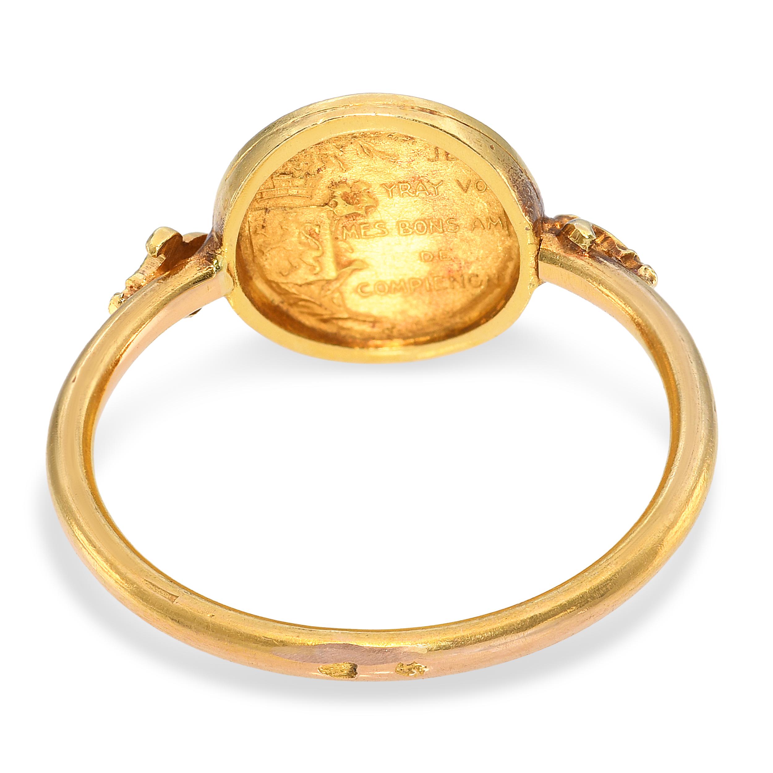 Vintage French 18k Yellow Gold Jehanne D' Arc Coin Ring | eBay