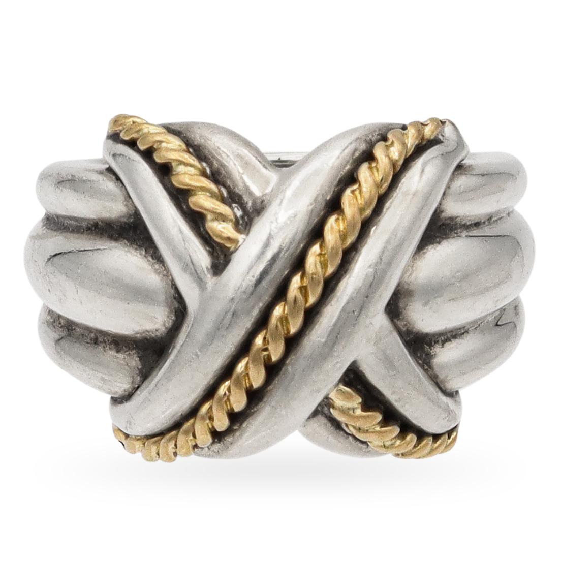 Tiffany & Co. Signature X 18k Gold and Sterling Silver Two