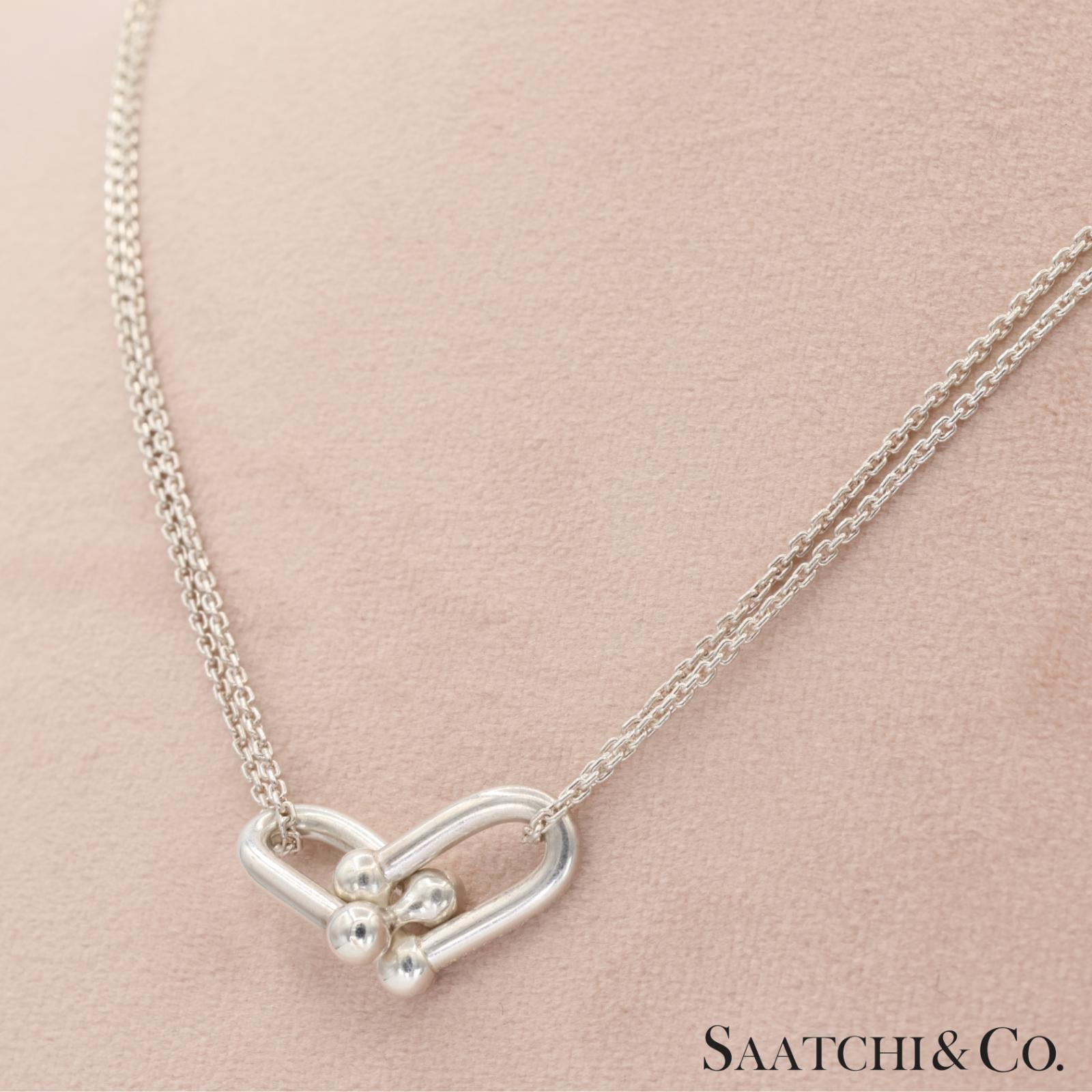 Tiffany Hardware Large Double Link シルバー Tiffany & Co. Hardware Large Double Link Pendant Necklace Sterling