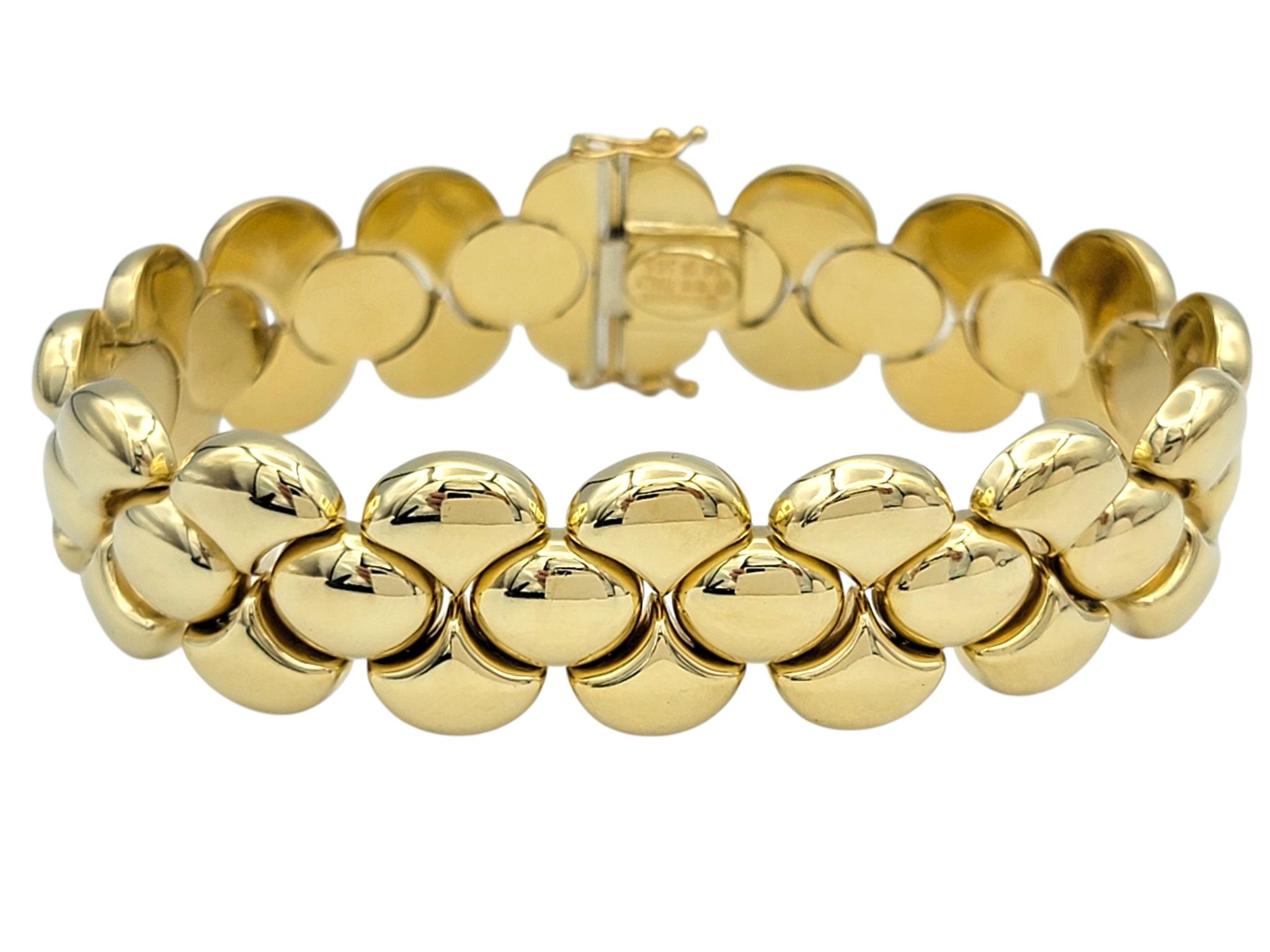 Chiampesan Fabris Textured Puffy Woven Link Bracelet in 18 Karat