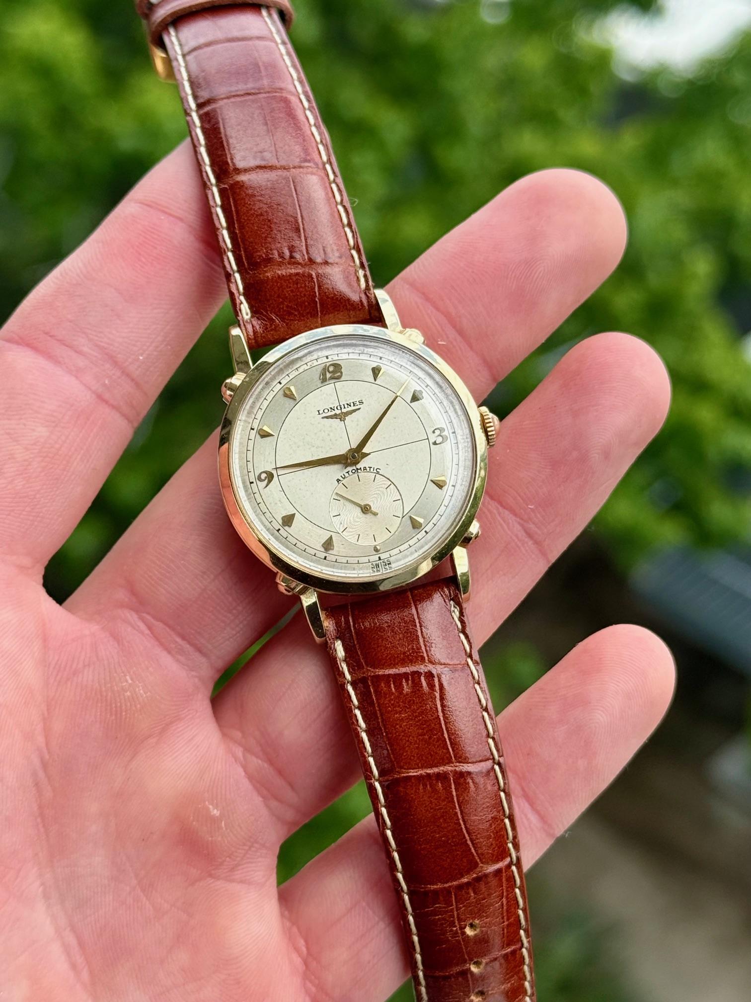 longines dress watch gold Vintage Automatic Sector Dial 34mm 14k Yellow (1950s) 19-Jun-2024-UK