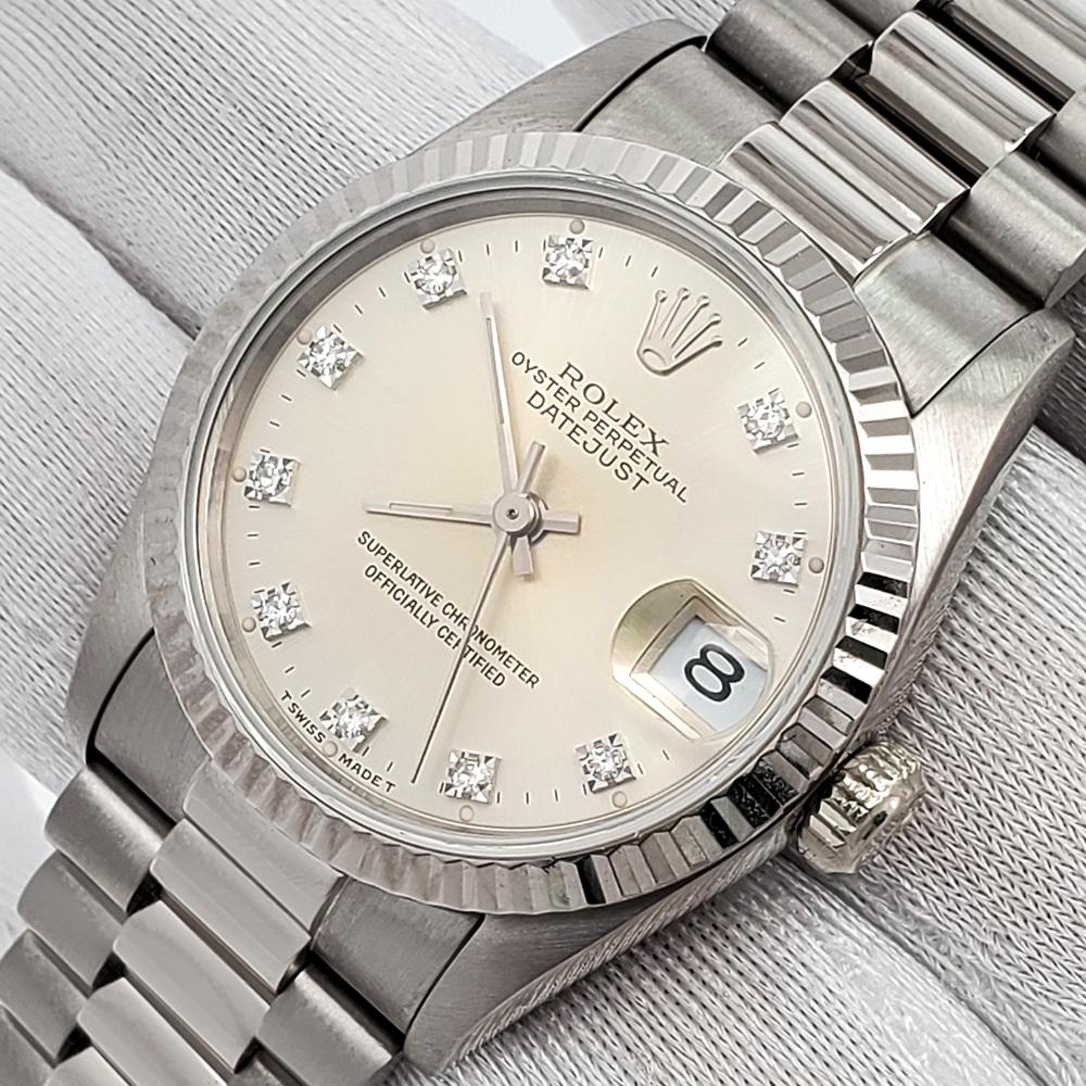 Rolex President Datejust 31mm Factory Diamond Dial White Gold