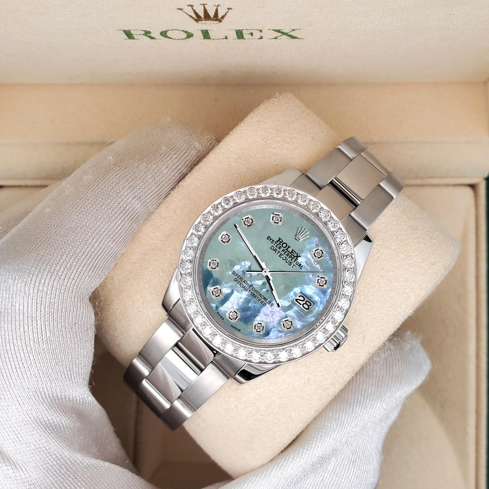 IN THE HOUSE×GLOBAL WORK MA-1 Rolex Datejust 31mm 1.6ct 178240 Diamond Bezel/Tahitian Blue Dial