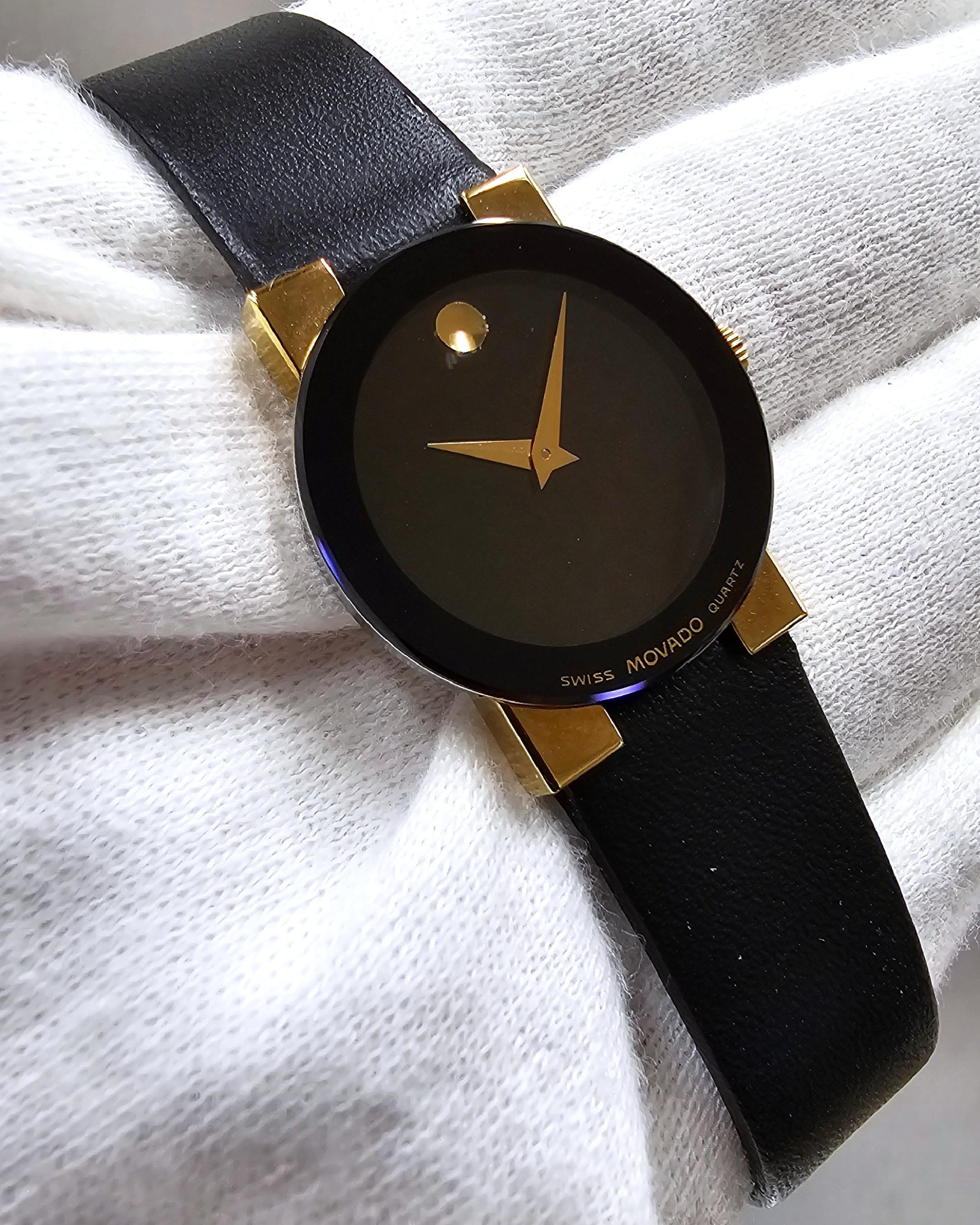 Movado Museum Quartz 23mm Black Dial Leather Women's Watch 81-C1