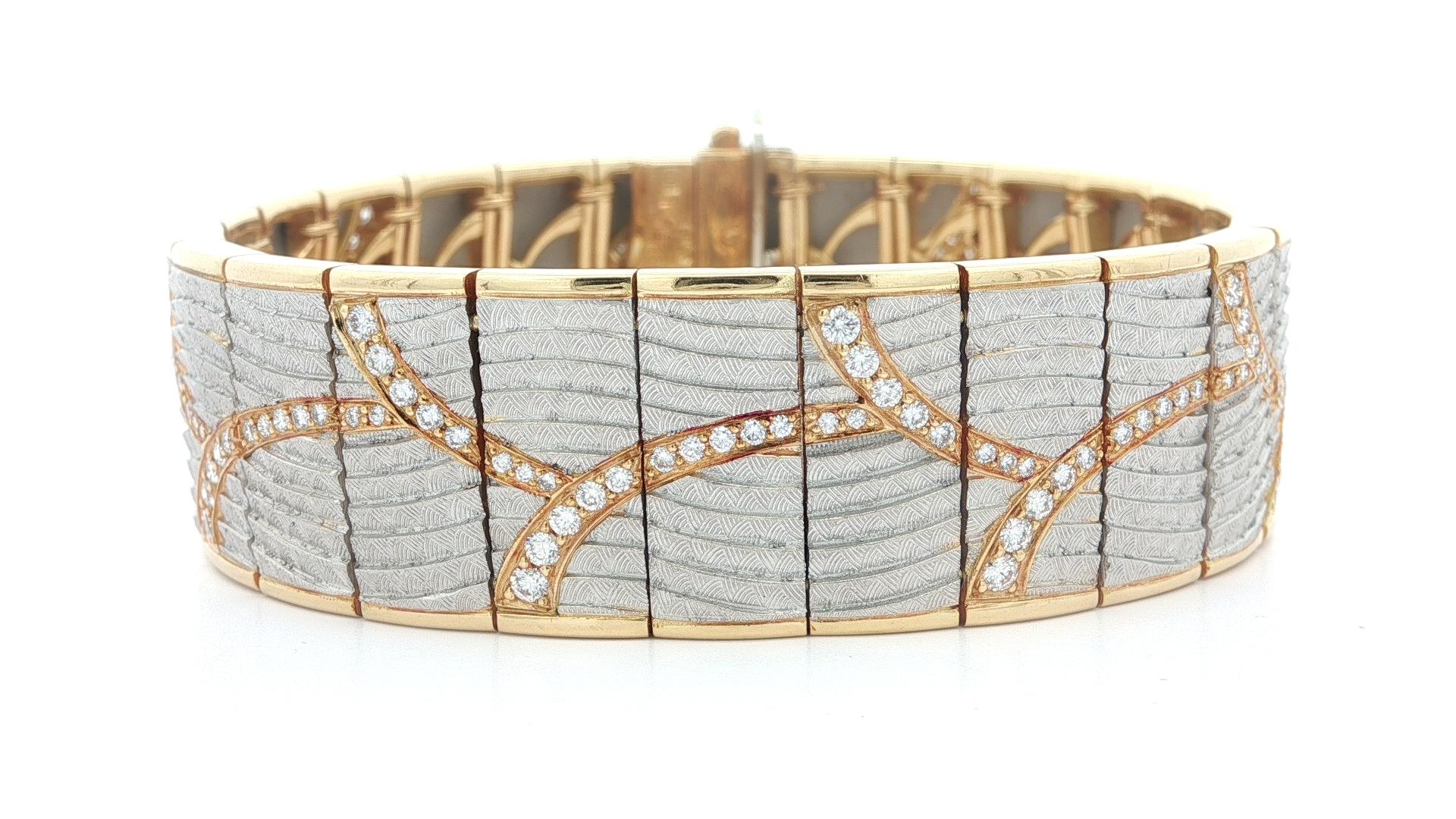 Bindas様 Michael Bondanza Venti 18k Gold & Platinum Diamond Hand Etched