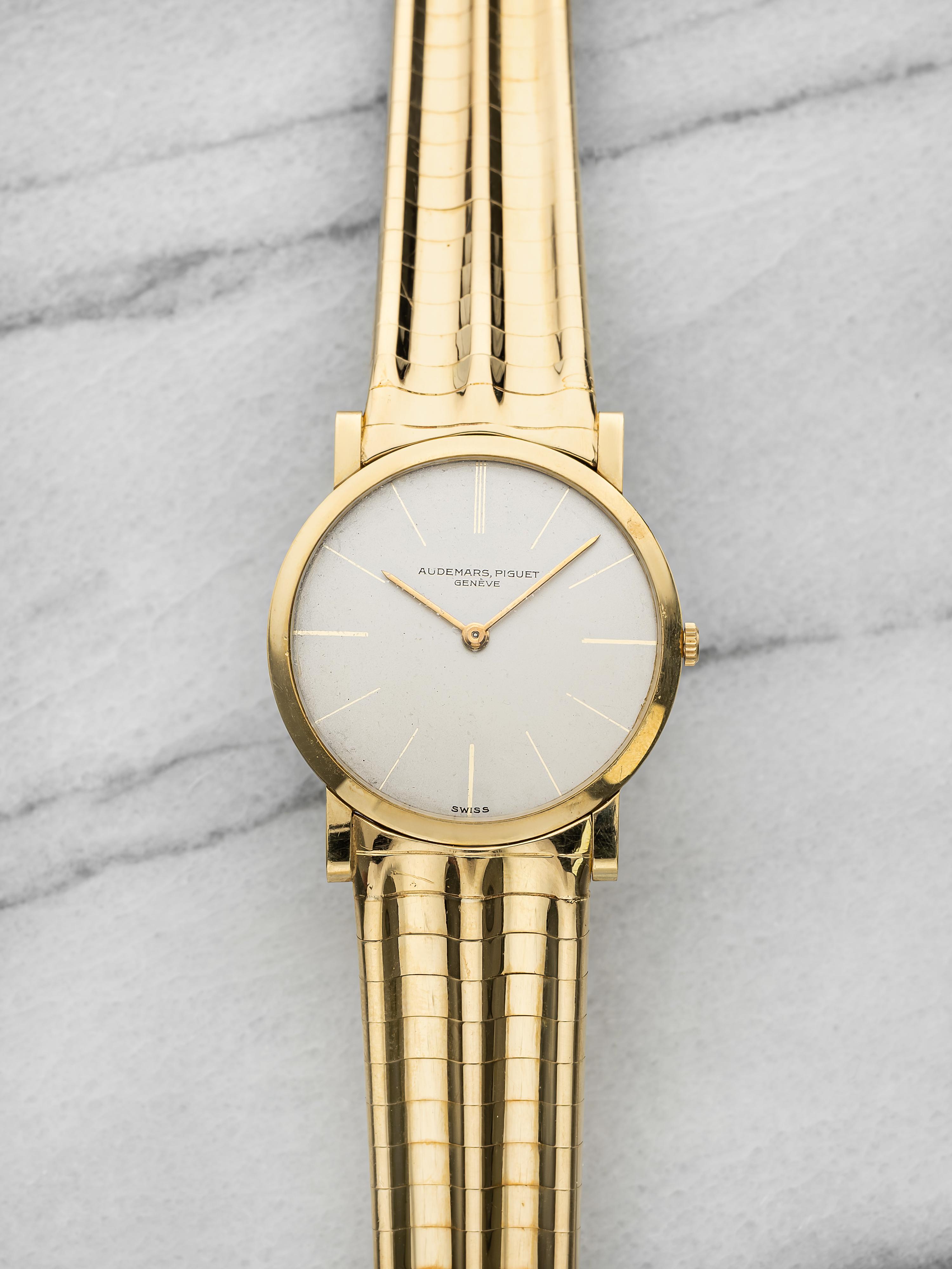 Vintage 1960s Audemars Piguet Ultra Thin 18K YG 5043 Manual White