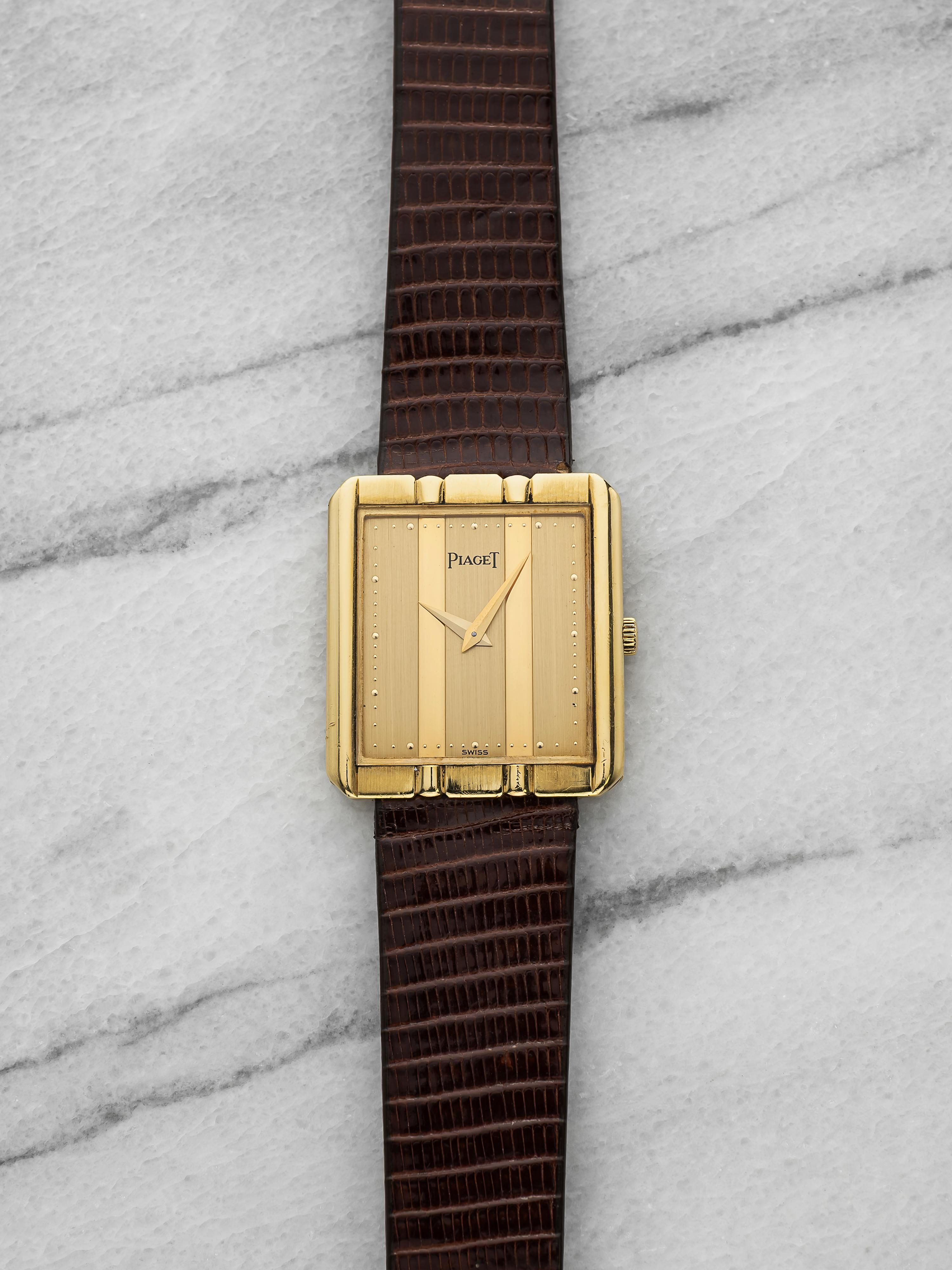 Vintage 1980s Piaget Classic 18K YG 8163 Quartz Gold Gadroon 20mm